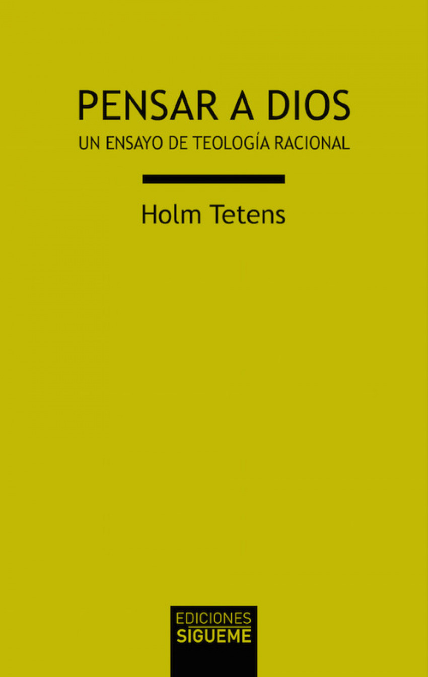 PENSAR A DIOS Un ensayo de teología racional - Tetens, Holm