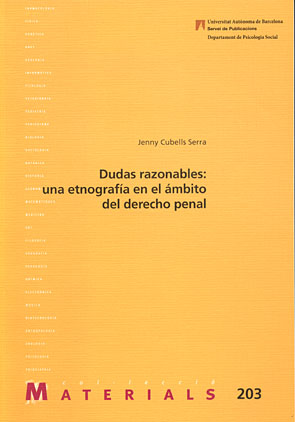 Dudas razonables: una etnografía en el ámbito del derecho penal - Cubells Serra, Jenny