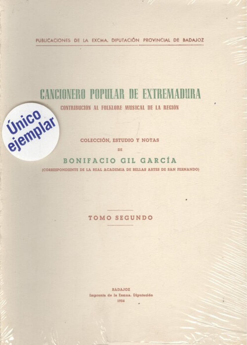 CANCIONERO POPULAR DE EXTREMADURA