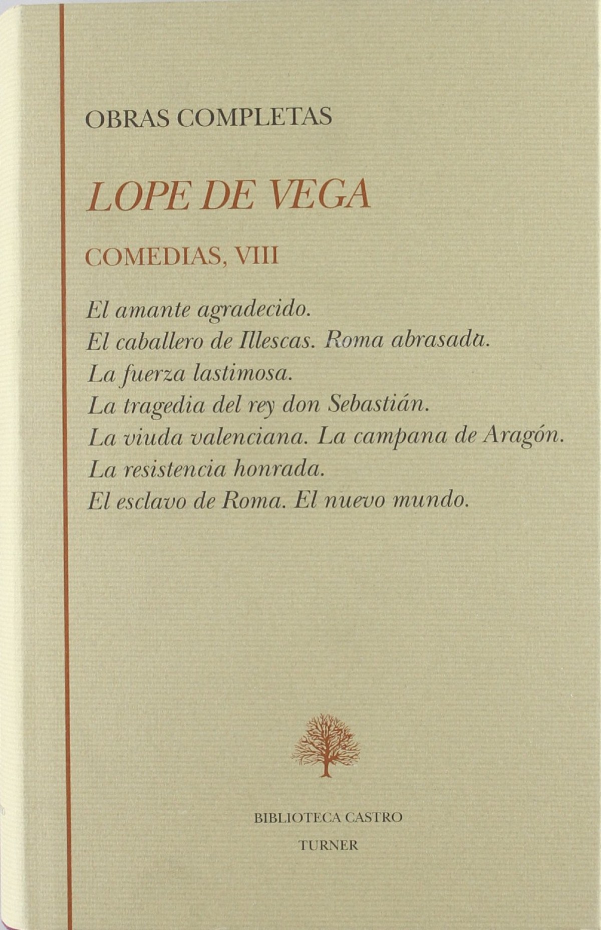 Obras Completas. Comedias VIII. El amante agradecido, El caballero de - Lope de Vega.
