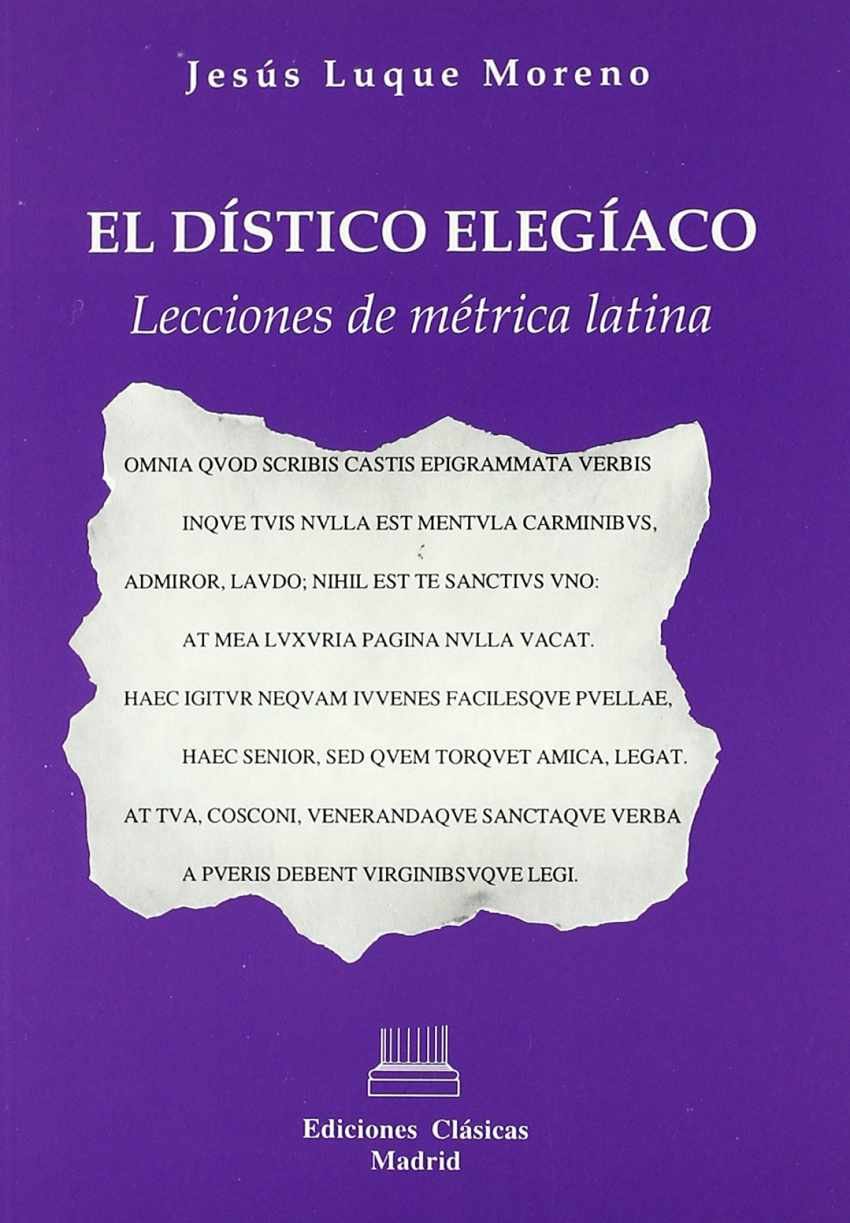 El distico elegiaco - Luque Moreno, Jesus
