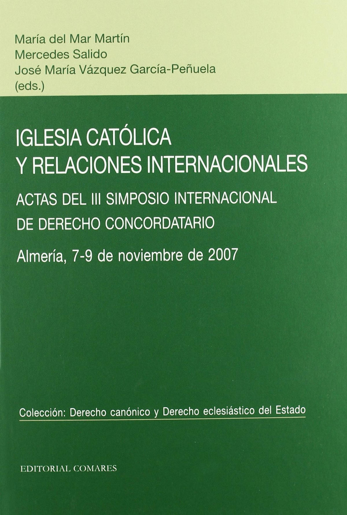 Iglesia catolica y relaciones internacionales - Aa.Vv.