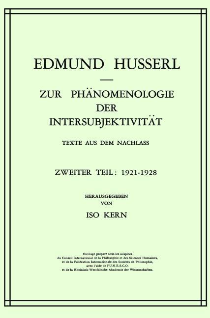 Zur Ph�nomenologie der Intersubjektivit�t