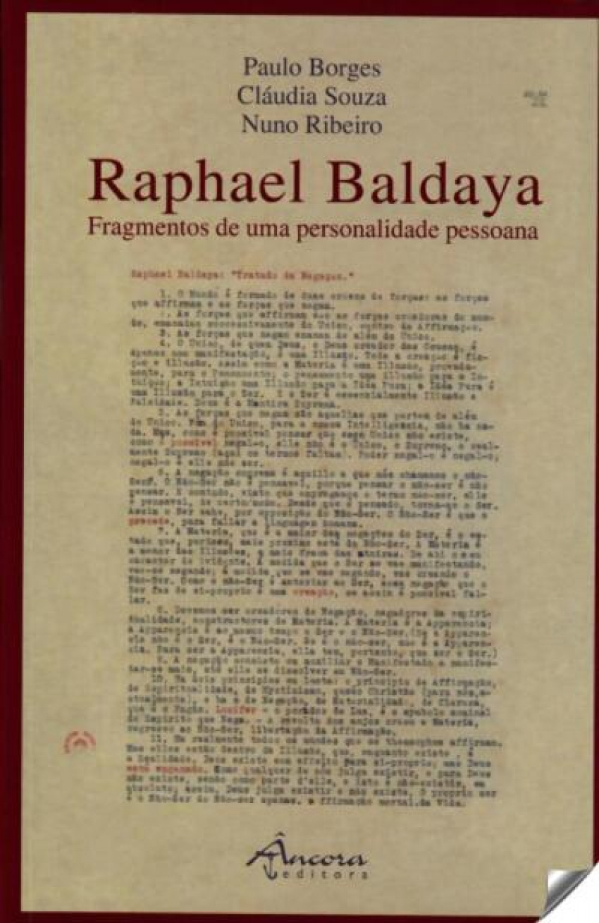 RAPHAEL BALDAYA Fragmentos de uma personalidade pessoana - Borges, Paulo/Souza, Claudia/Ribeiro, Nuno