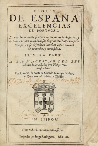 Flores de Espa�a excelencias de Portugal. Primera parte
