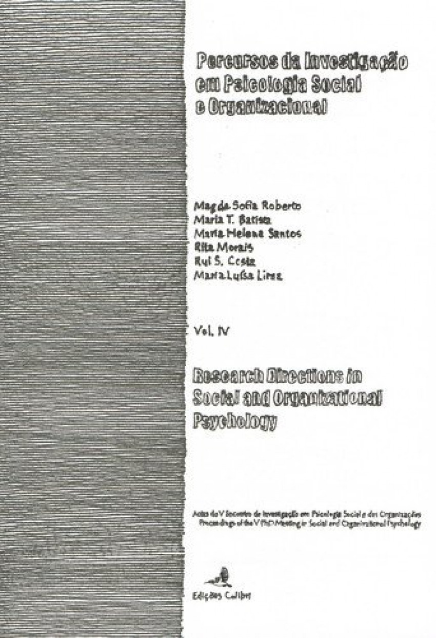 Percursos da investigaÇÃo em psicologia social e organizacional / rese - Vv.Aa.