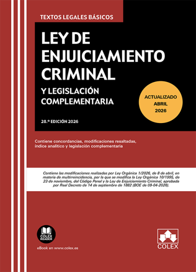 026 LEY ENJUICIAMIENTO CRIMINAL Y LEGISLACION COMPLEMENTARIA