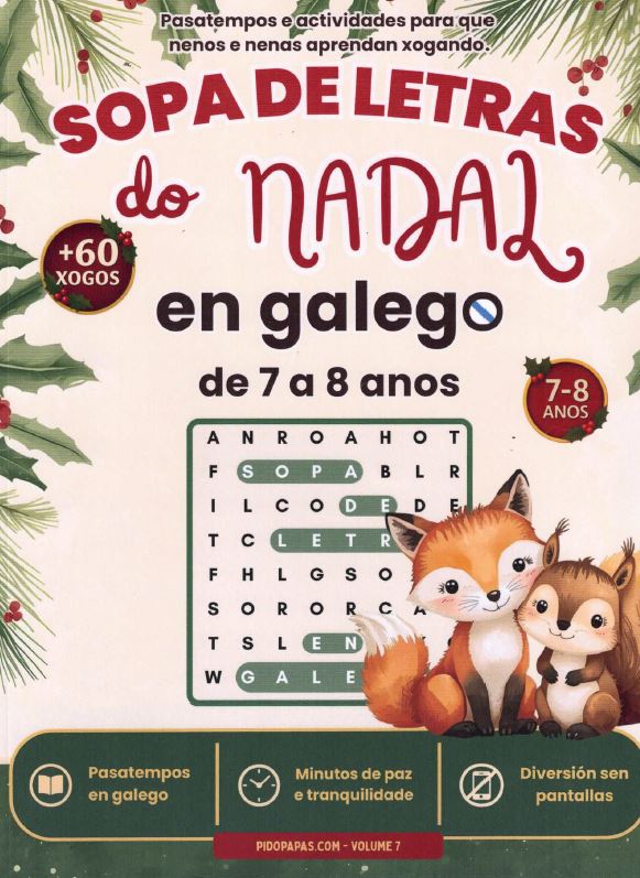 SOPA DE LETRAS DO NADAL EN GALEGO DE 7 A 8 ANOS