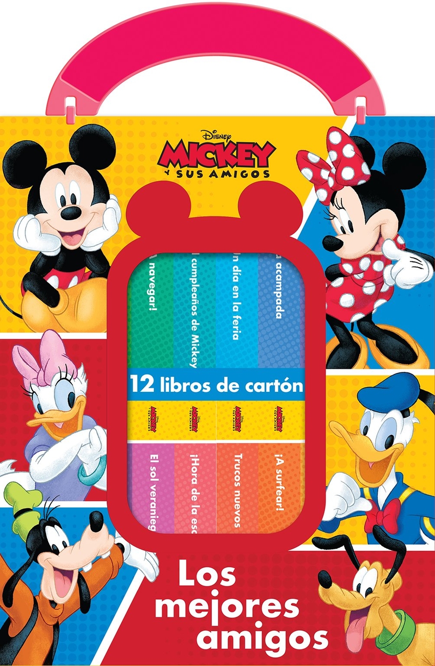 DISNEY: MICKEY Y SUS AMIGOS - LOS MEJORES AMIGOS - MI PRIMERA BIBLIOTECA - 12 LIBROS DE CARTON - PI KIDS