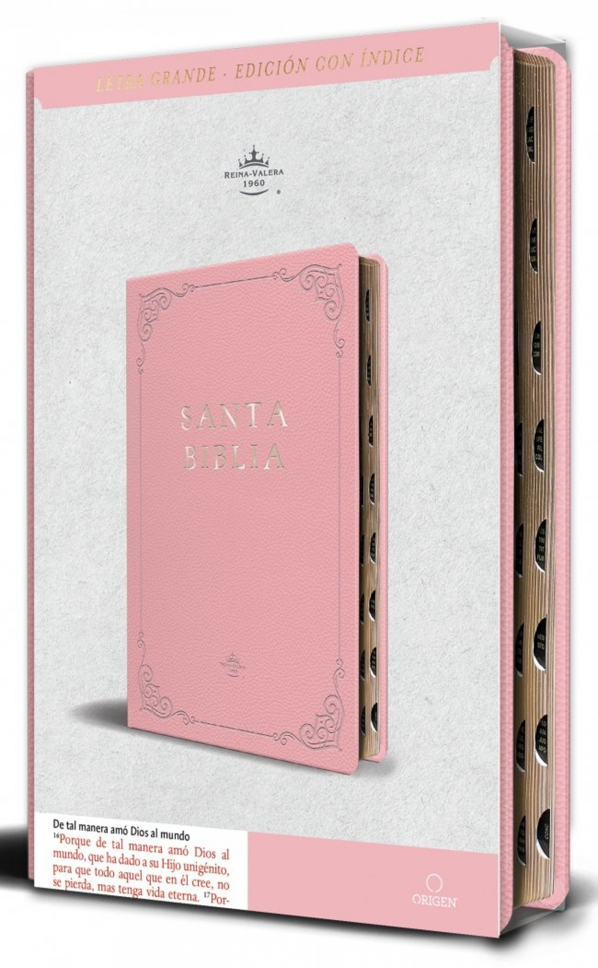 Biblia evangelica RVR 1960.Tapa dura.Piel, Cantos dorados