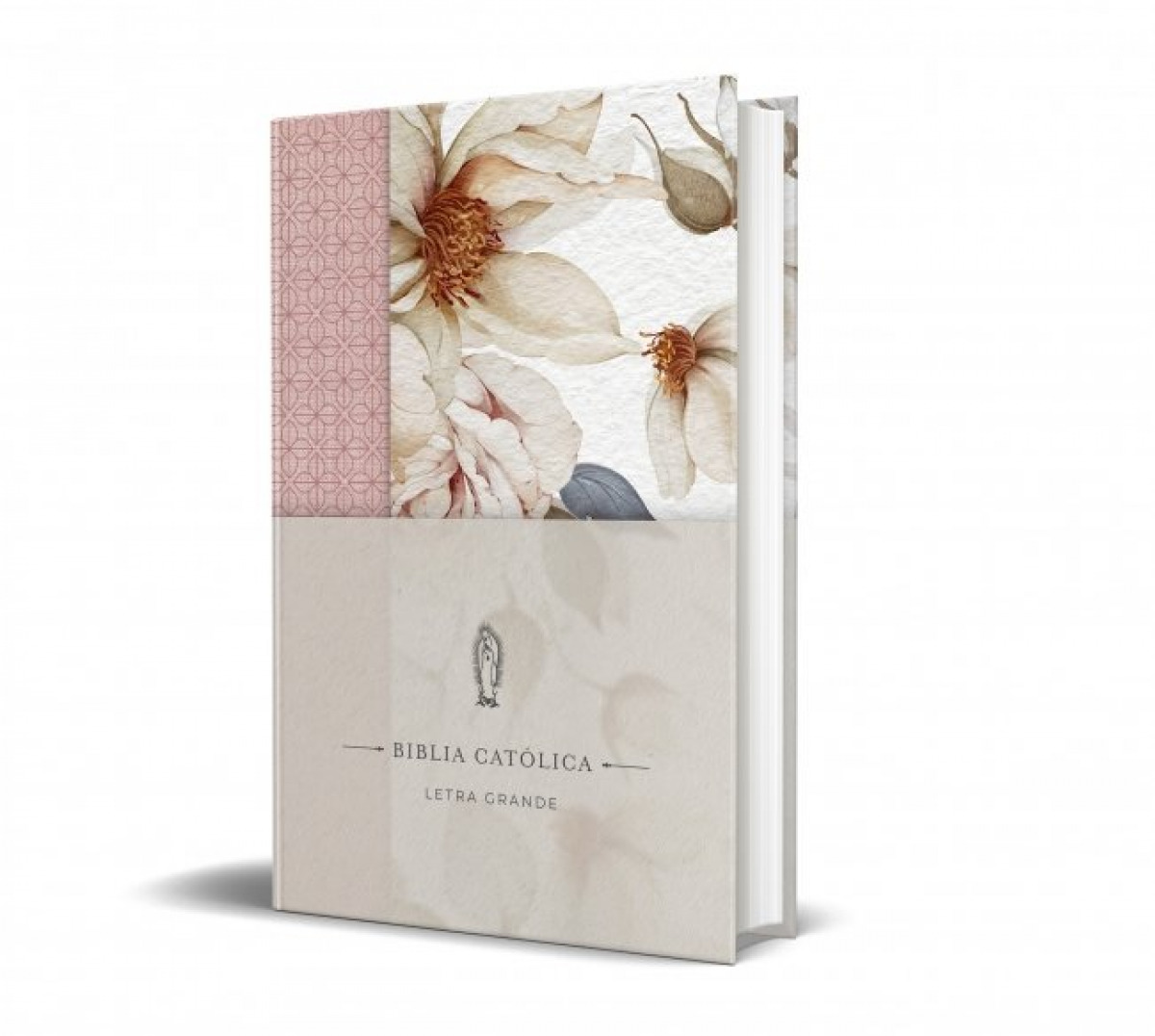La Biblia Cat�lica: Edici�n letra grande. Tapa dura, Tela rosada con flores