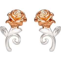 Pendientes Rosa La Bella Y La Bestia Disney Plata