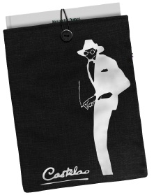 Funda acolchada para libros silueta castelao 21x28cm negro