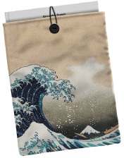 Funda acolchada para libros ola hokusai 21x28cm