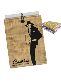 Funda acolchada para libros silueta castelao 21x28cm blanco