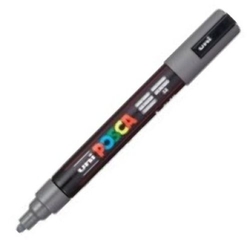 MARCADOR UNI-POSCA PC5M COLOR GRIS PROFUNDO PUNTA 1.8-2.5MM