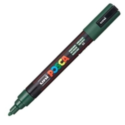MARCADOR UNI-POSCA PC5M COLOR VERDE INGLES 1.8-2.5MM
