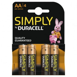 BLISTER 4 PILAS DURACELL SIMPLY LR6 AA