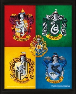 Cuadro 3D Colourful Crests Harry Potter