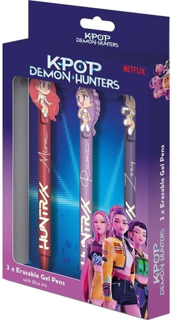 Pack 3 boligrafos con tinta borrable k-pop demon hunters