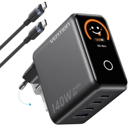 Cargador De Pared Gan Vention Tz-Fcoh0-Eu/ 3Xusb Tipo-C + Ca