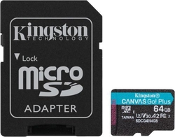 TARJETA MICRO SD 64GB KINGSTON CANVAS GO + ADAPT. 200MB/S