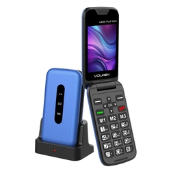 Telefono Movil Volfen Nexo Flip Max Tipo Concha Azul Base De