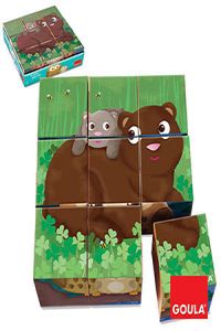 Puzzle 9 cubos animales bosque