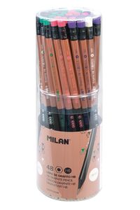 BOTE 48 LAPIZ GRAFITO HB HEXAGONAL CON GOMA COPPER MILAN