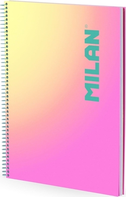 Cuaderno espiral A4 90h 90g. cuadrícula 5x5 microperforado serie Sunset rosa