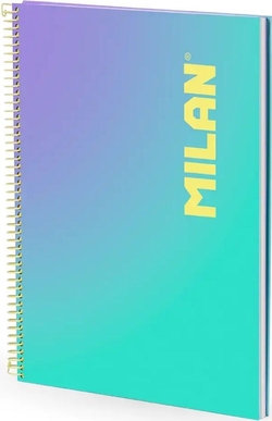 Cuaderno espiral A4 90h 90g. cuadrícula 5x5 microperforado serie Sunset turquesa