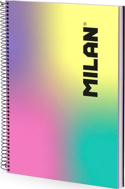 Cuaderno espiral 120h 95g. cuad.5x5 microperforado serie sunset