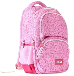 MOCHILA ESCOLAR 4 CREMALLERAS 25L SERIE PINK FLOWERS