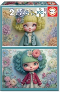 PUZZLE 2X100 PIEZAS CHICAS FLORALES