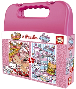 PUZZLE 2X48 PIEZAS HELLO KITTY
