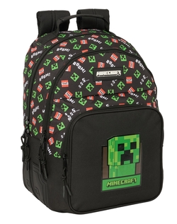 MOCHILA DOBLE ADAPTABLE CARRO MINECRAFT 32x42x15cm