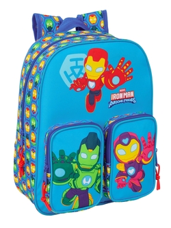 MOCHILA INFANTIL BOLSILLOS ADAPTABLE CARRO IRON MAN 26x34x11cm