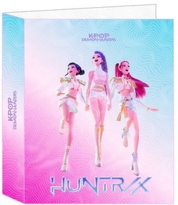 CARPETA F. 4 ANILLAS 35MM LOMO ANCHO K-POP Demon Hunters - STATIONERY 27x33x6cm