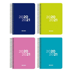 Paq/4 agenda escolar 10/21 espiral 4� d/p teens tapa plastico