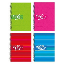 Paq/4 agenda escolar 20/21 espiral 4� s/v identity tapa extradura