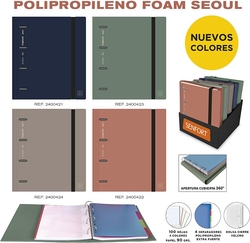 C/4 carpebloc ringbook foam a4 4 anillas 35mm con recambio seoul colores surtids