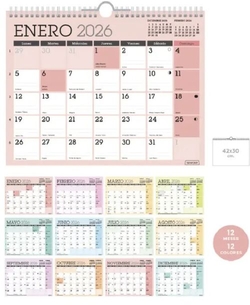 CALENDARIO PARED 2026 CLASICO GRANDE 42X30 CM