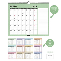 CALENDARIO PARED 2026 DIAMANTE HORIZONTAL 31X24 CM