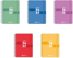 PACK 5 AGENDAS ESCOLARES PP 26/27 A5 2 DP COLORES SURTIDOS