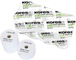 PACK 10 ROLLO PAPEL TERMICO SIN BISFENOL 60X55X12MM KORES
