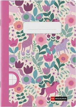 CUADERNO GRAPA A5 48H HOR 90G FLOWE UNICORN 148x210mm
