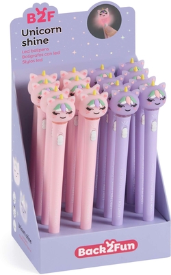 EXP 16 BOLIGRAFOS LUZ UNICORNIO B2F