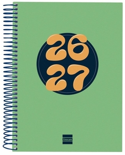 AGENDA ESCOLARE 26-27 4º DP COOL VERDE ESPIRAL