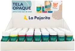 Expositor 54 pintura para tela transparente pajarita 35ml.