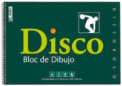 Paq/12 bloc dibujo disco espiral 130g 230x330mm 20 hojas liso